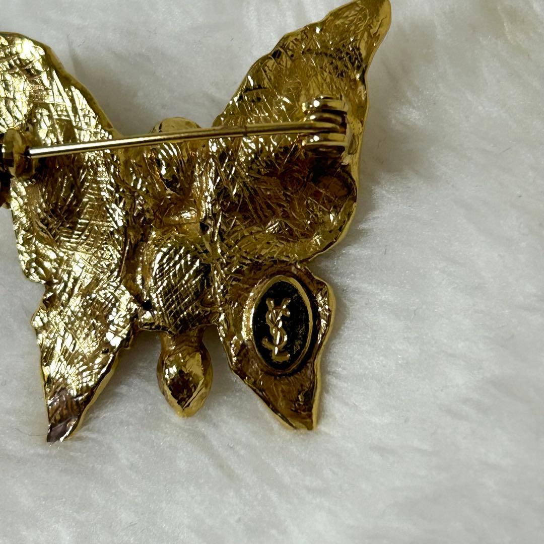 YSL　イヴサンローラン　ブローチ　蝶　バタフライ