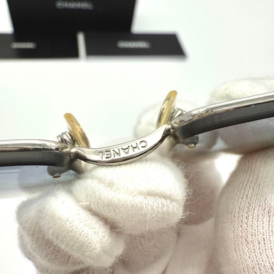 CHANEL サングラス 4099 リムレス グラデーション ブルー ココマーク