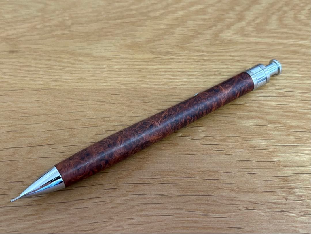 工房楔　花梨こぶ　上杢　固定式口金付き