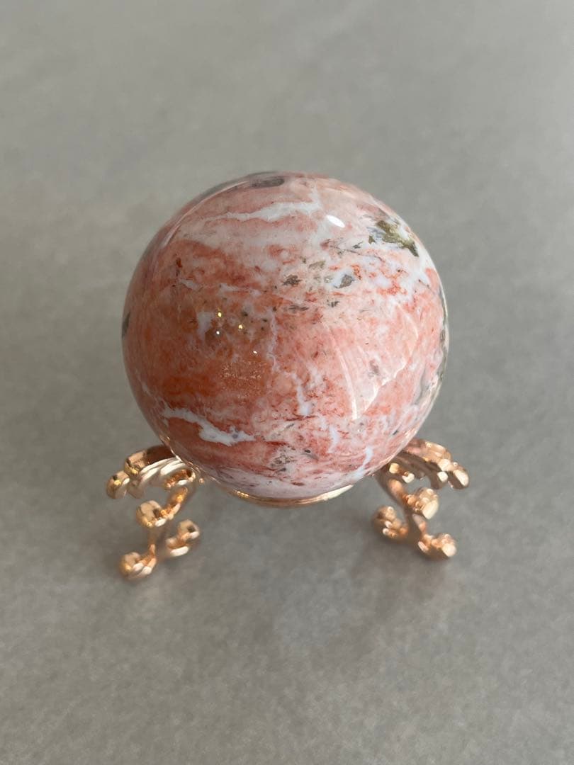【希少】ピンク8th veinオーシャンジャスパー　スフィア　4.4cm