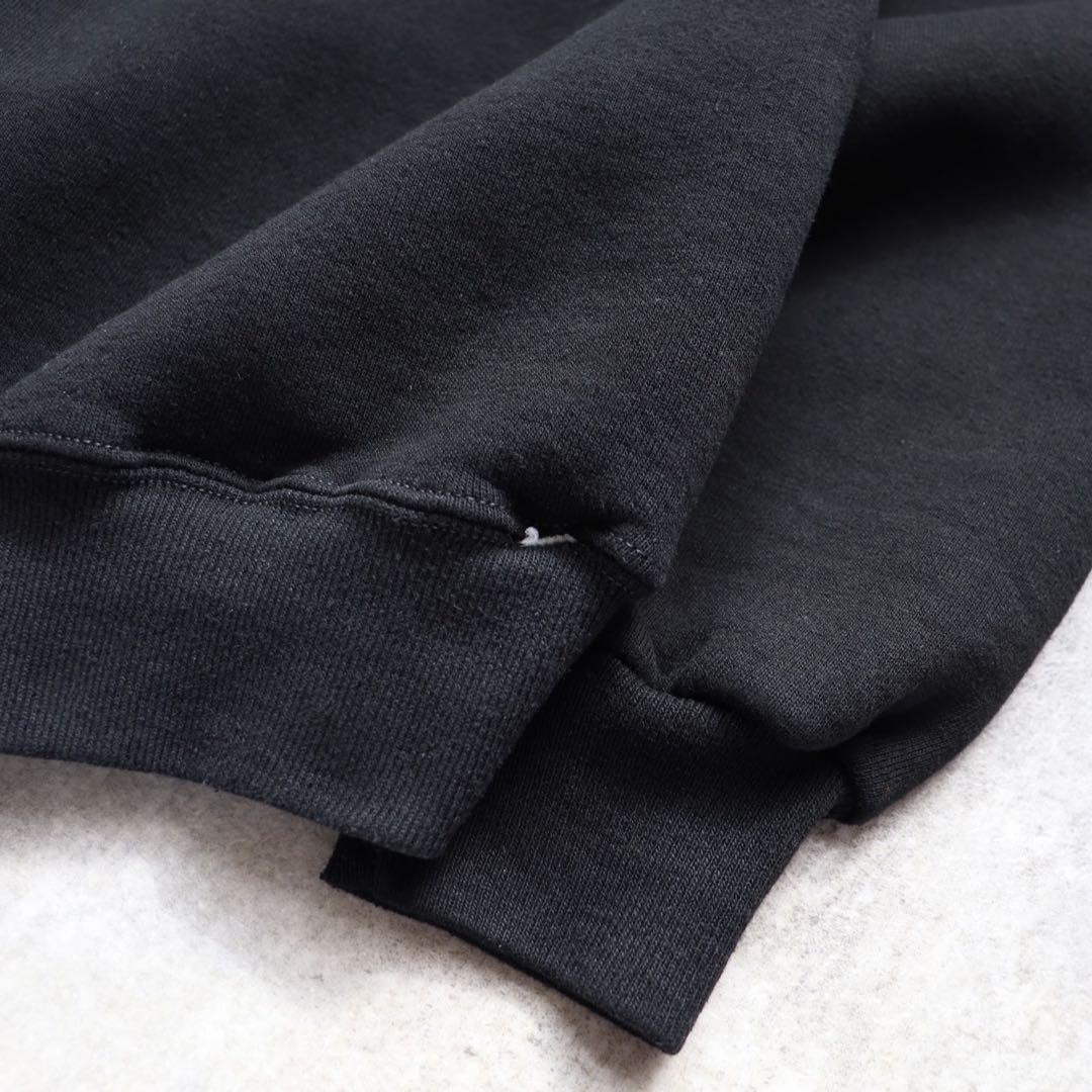 80s USA製 ブラック Russell ラッセル スウェット 前V 無地 L