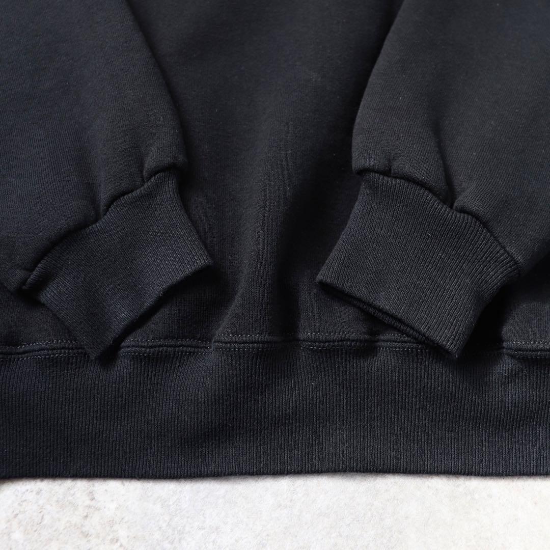 80s USA製 ブラック Russell ラッセル スウェット 前V 無地 L