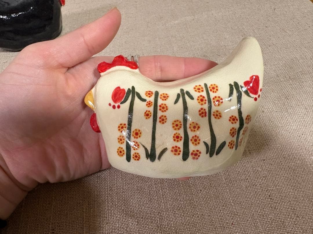 【新品】　つちつち舎　にわとり　鳥　置物　手びねり　陶芸　京焼