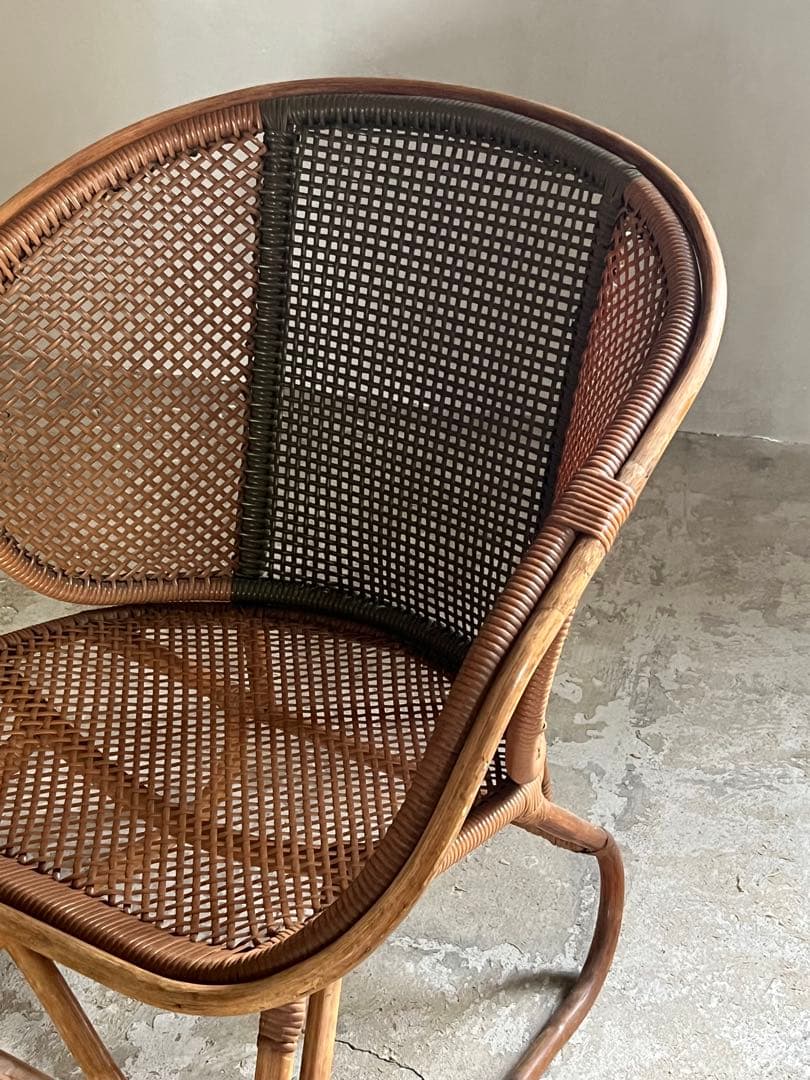 ヴィンテージ ラタン 曲木 ソファー ／ ガーデンチェアー 建築 インテリア