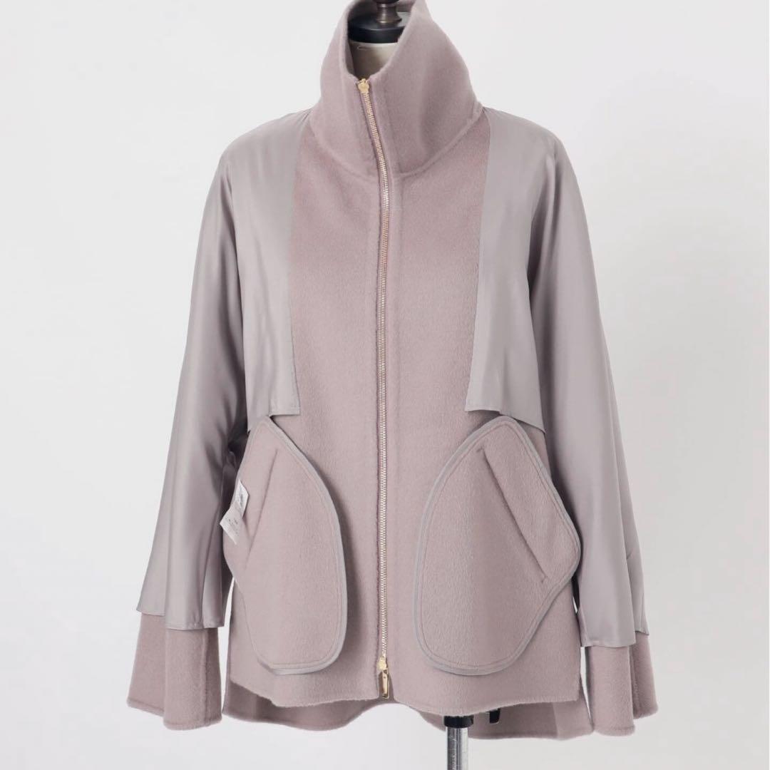 NOBLE ノーブル　2025今季新作　キャメルミックスリバージップコート　38