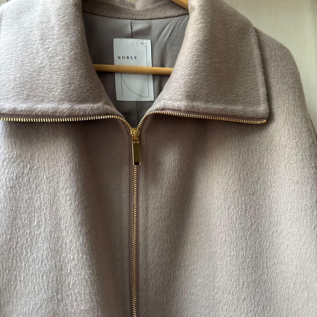 NOBLE ノーブル　2025今季新作　キャメルミックスリバージップコート　38