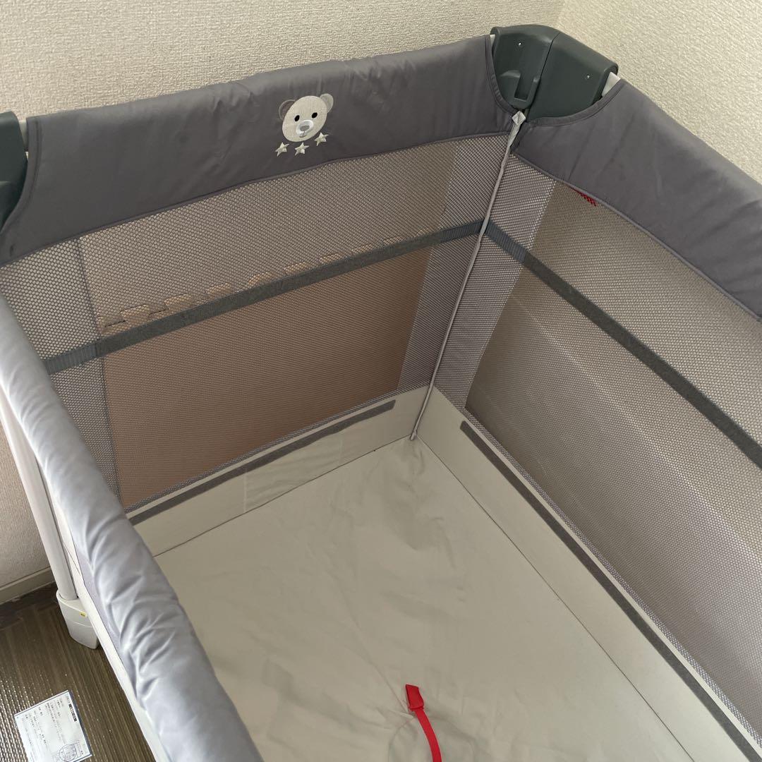 【美品】アップリカ ココネルエアー グレーベアー AB ベビーベッド