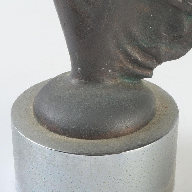 彫刻家　翁観二作　ブロンズ像　裸婦像　女性像　重さ約3kg　C　9790A