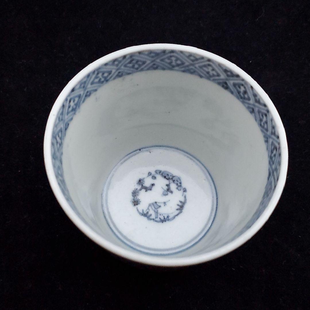 古伊万里 蛸唐草紋 蕎麦猪口 五客 完品 江戸期