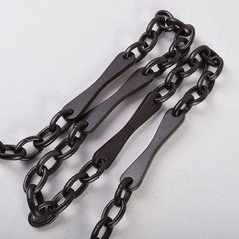 金工師　木村清五郎造　鉄製　さび色　板鎖　共箱　V　R9288