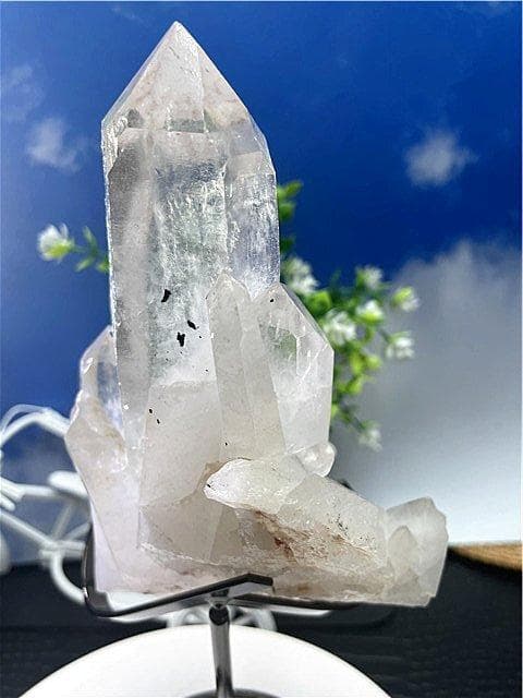 ◆超強いパワー(藍針入り)天然水晶クラスターB88B6/253B26A