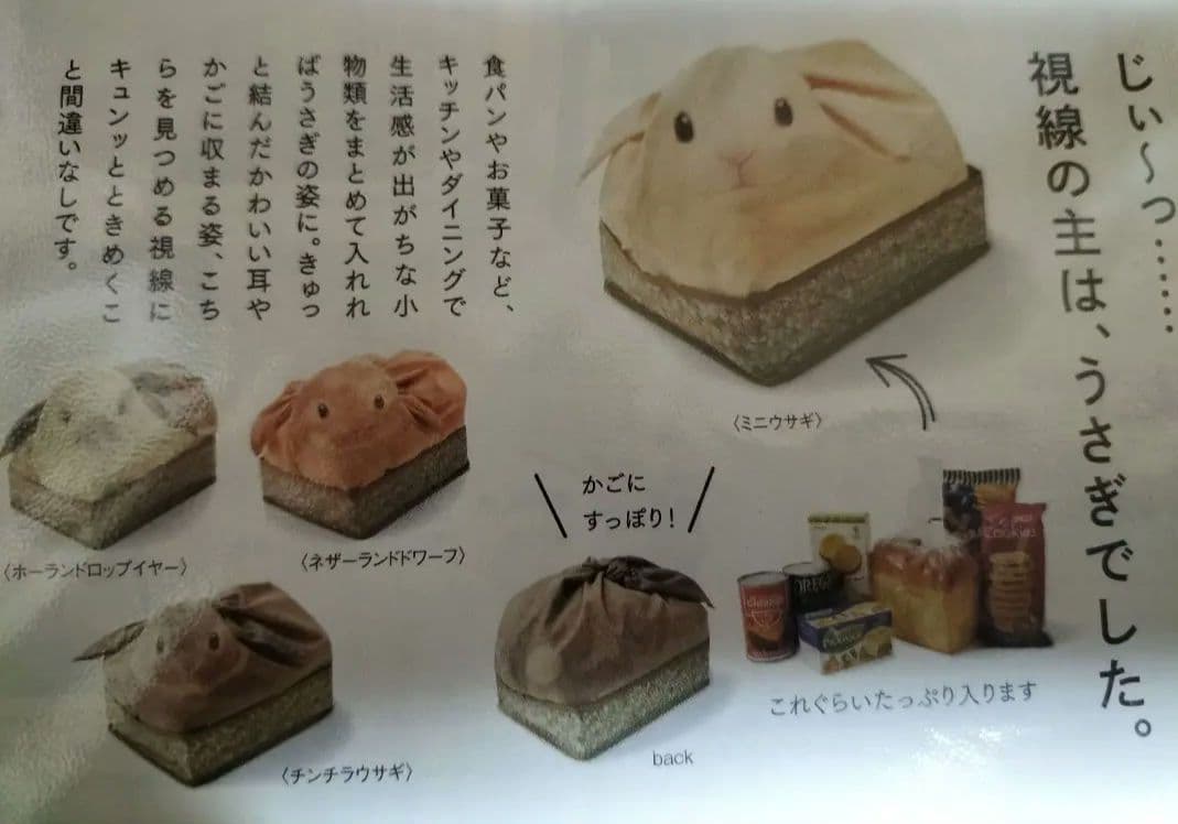 フェリシモ★うさぎを飼っている気分の収納ケース★チンチラウサギ