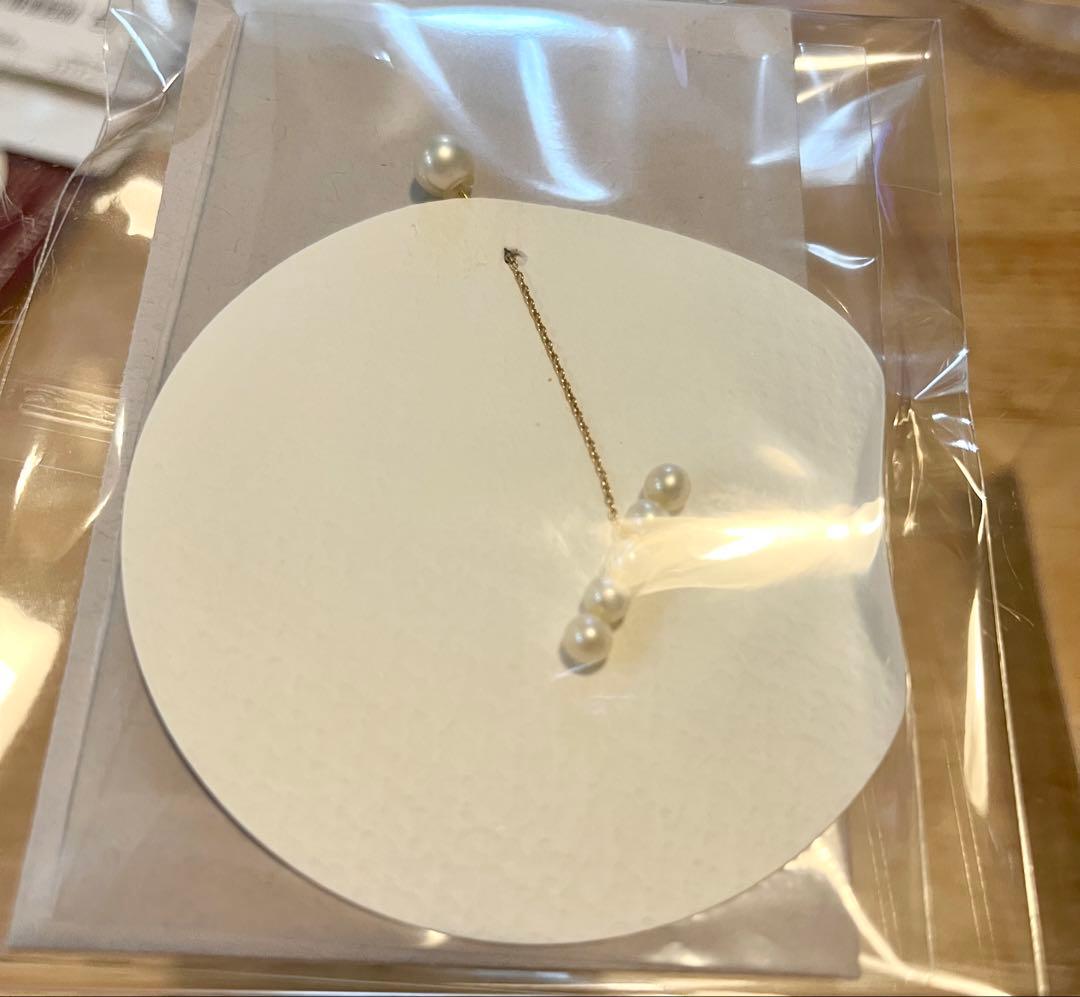 淡水パール ロングチェーン ピアス(片耳用) k18 2way