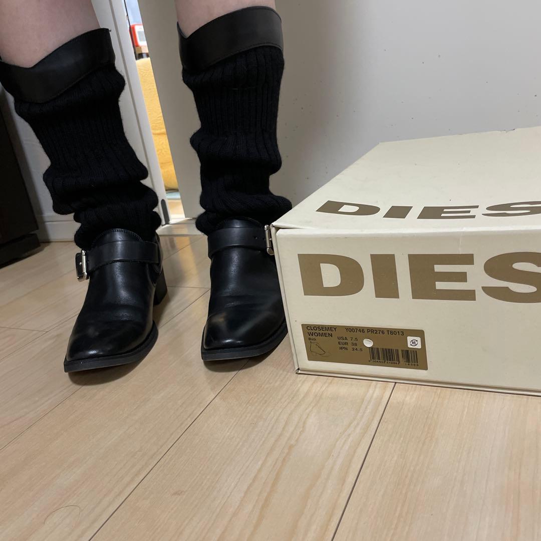 【美品】limi ￼feuバックル付きレザーブーツ