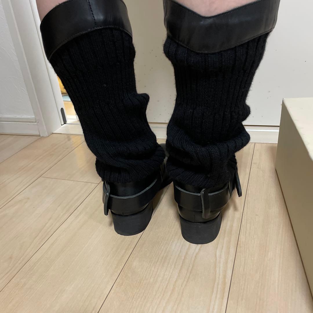 【美品】limi ￼feuバックル付きレザーブーツ