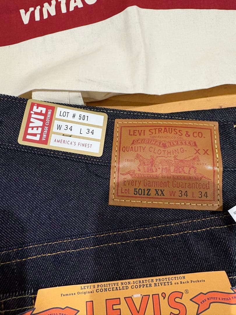 新品未使用 リーバイス 501Z XX W34 LVC 日本製 リジット