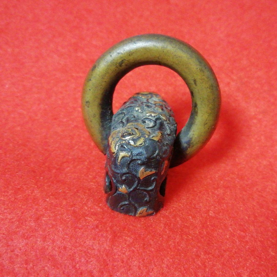 年代物/傑作品！　南部鉄瓶/角形竜紋様　蓋・鐔/摘み・頭/双方魚子地　茶道具