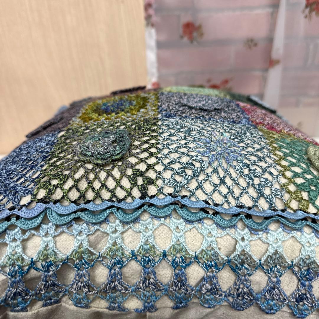 クッションカバー オリムパス刺繍糸　ハンドメイド 手編み　hand work
