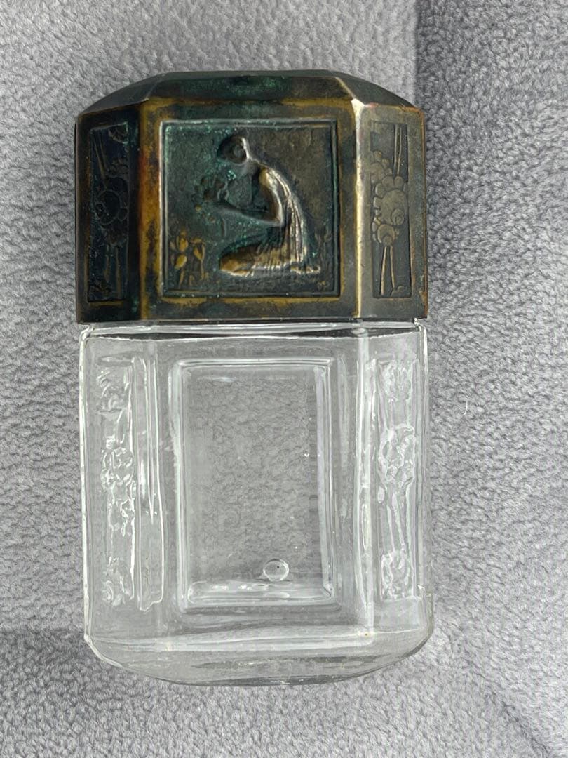 MARCEL PAUTOT アールデコ香水ボトル ガラスと金属 香水瓶 フランス