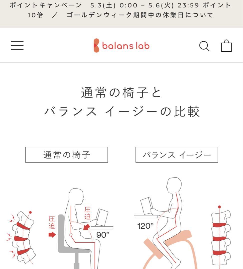 ★美品★ バランスチェア　イージー　ネイビー