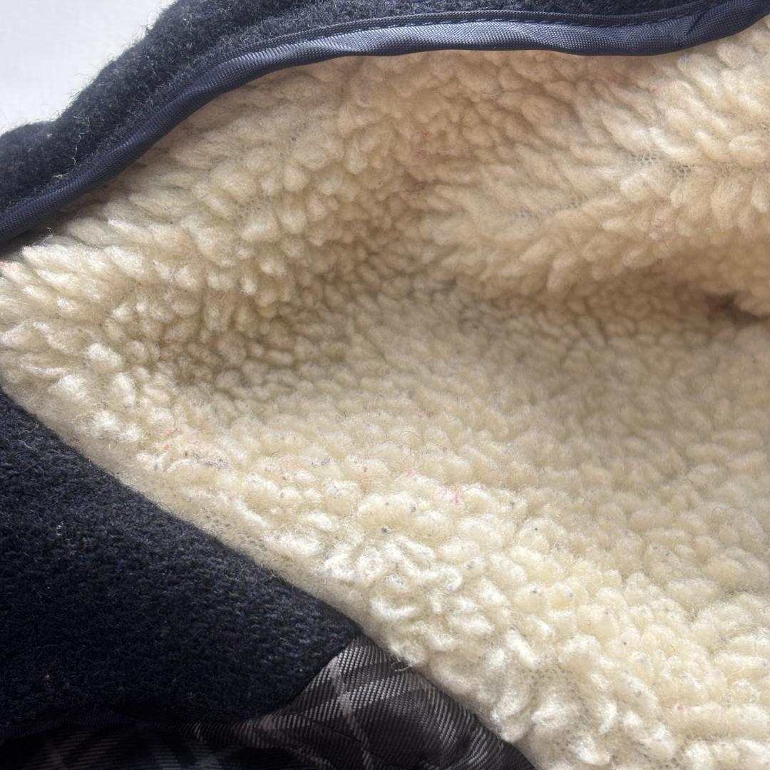 バーバリー ダッフルコート ノバチェック キルティング ボア M ネイビー