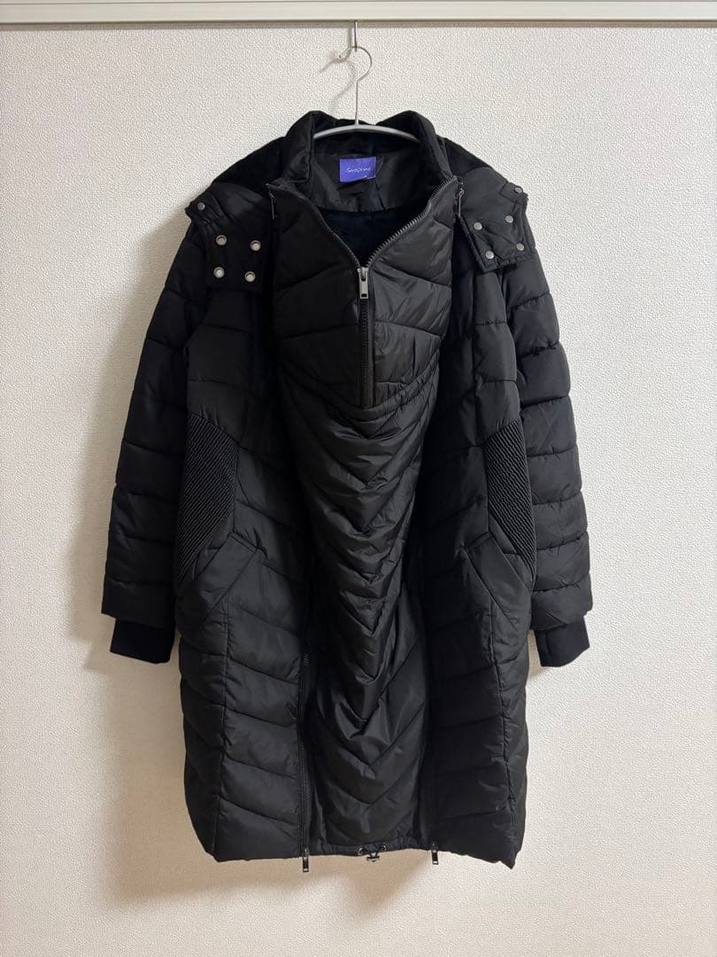 【Seraphine】マタニティダウンコート抱っこ兼用 ママコート 黒 UK8