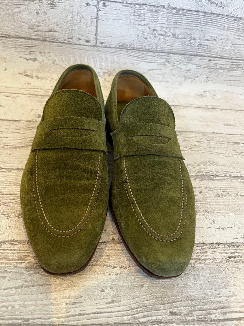 DI MELLA ディ メッラ オリーブグリーン スエード ローファー　6