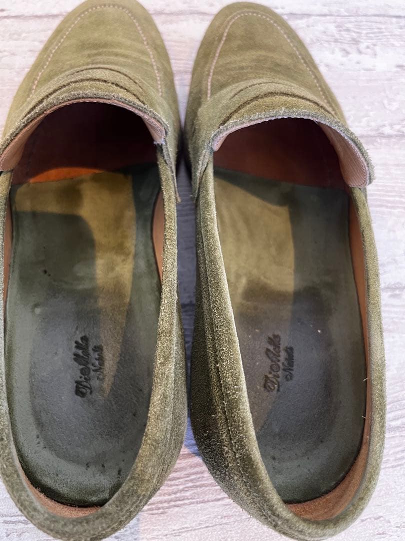 DI MELLA ディ メッラ オリーブグリーン スエード ローファー　6