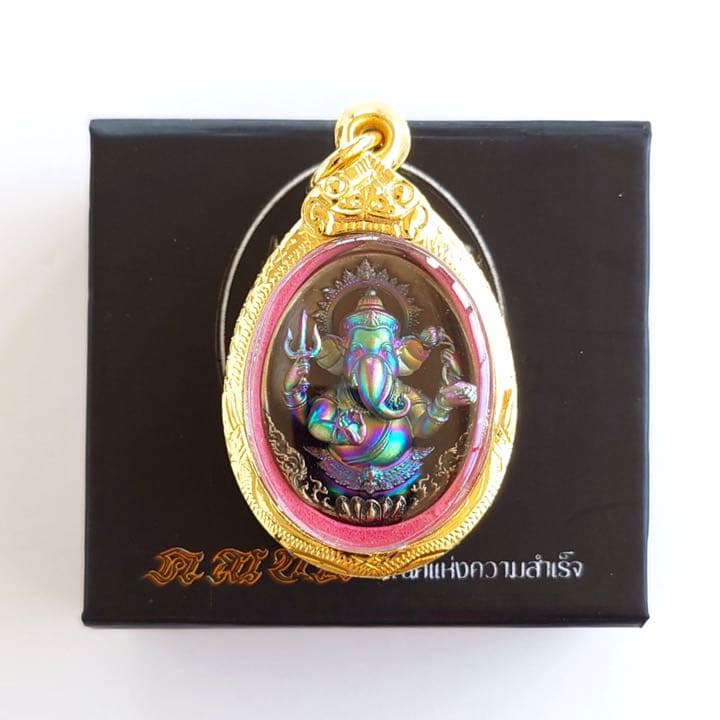 プラクルアン　神聖ガネーシャ様　虹バージョン　微小金枠　限定ボックス付　幸運金運