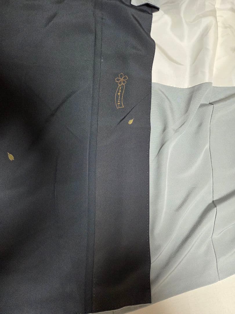 ジュサブロー　グレー　桜　附下　164cm　しつけ付き