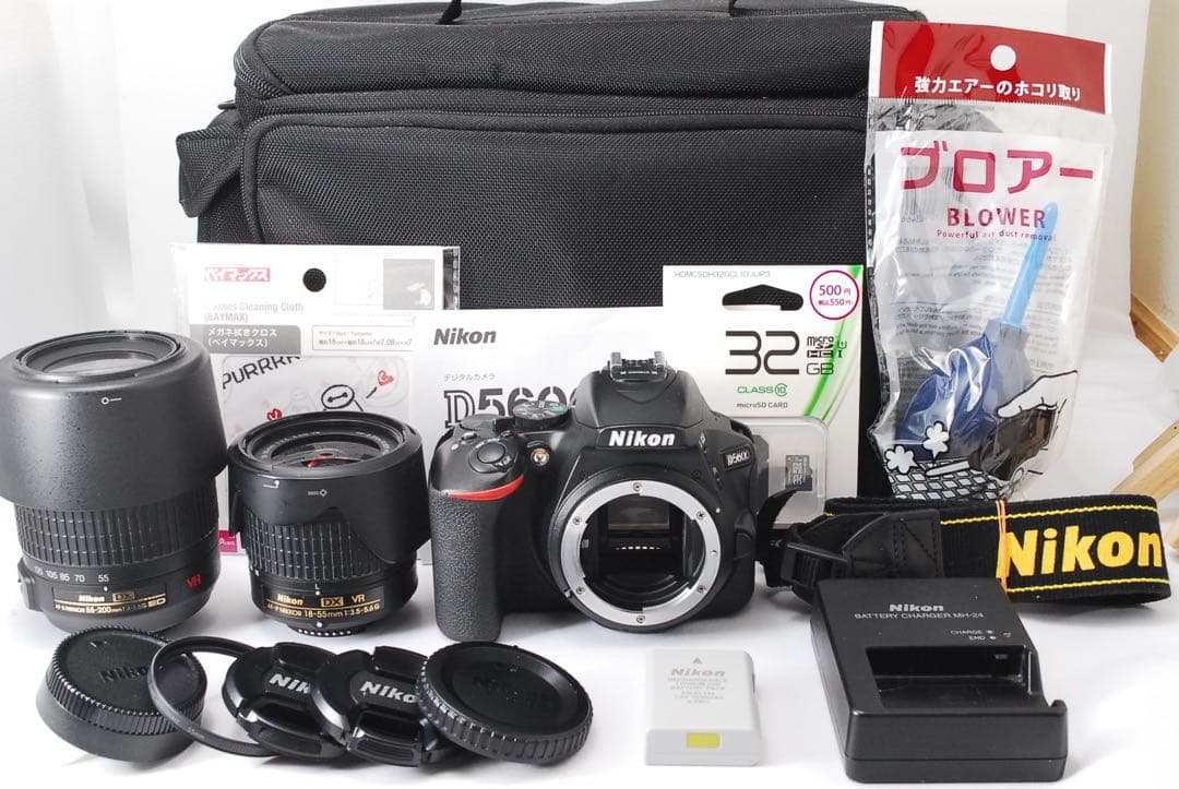 動作良好 Nikon D5600 ダブルレンズ スマホ転送 WiFi 初心者OK
