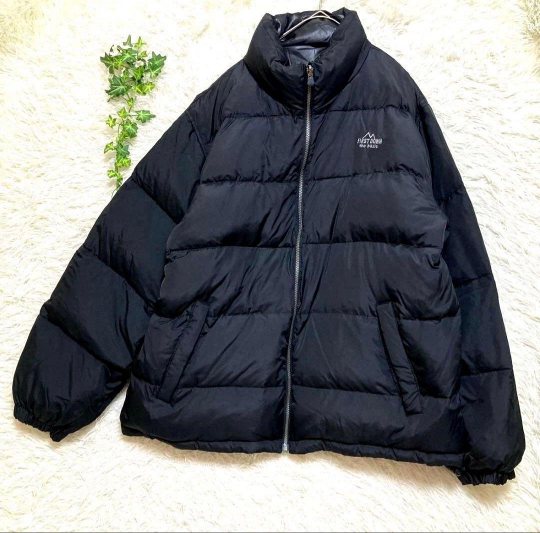 【美品】レア　FIRST DOWN リバーシブル ダウンジャケット 5L 黒