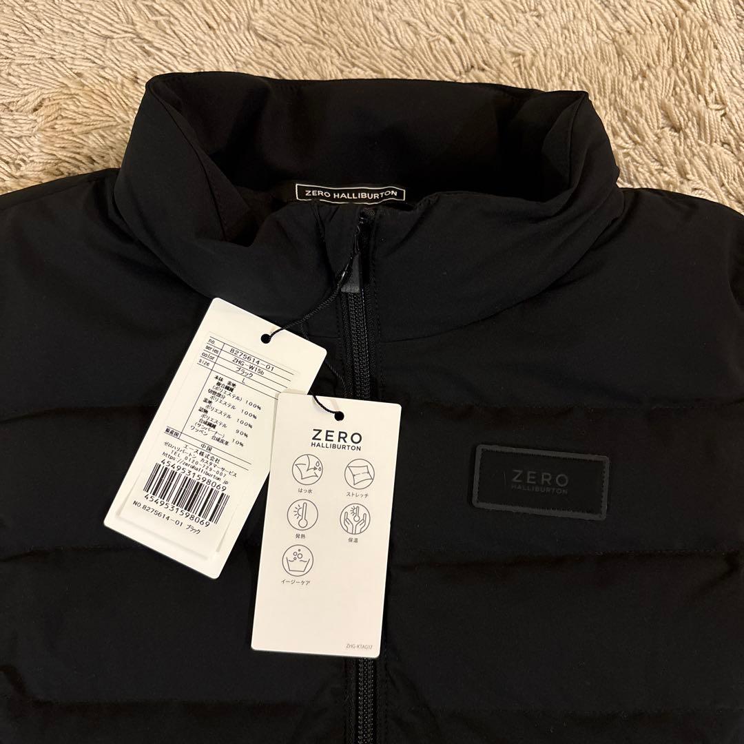 未使用 ゼロハリバートンゴルフ レディース　ハイブリッド中綿ベスト Lサイズ 黒
