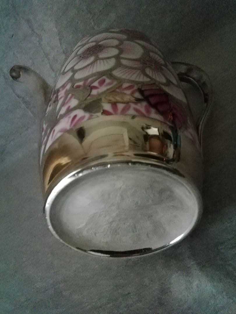 逸品　純銀巻ティーポット花図紋ラージポット　アールデコ　フリードリヒヴィルヘルム