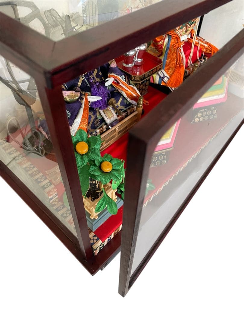 雛人形 昭和レトロ ガラスケース オルゴール付き アンティーク レトロ