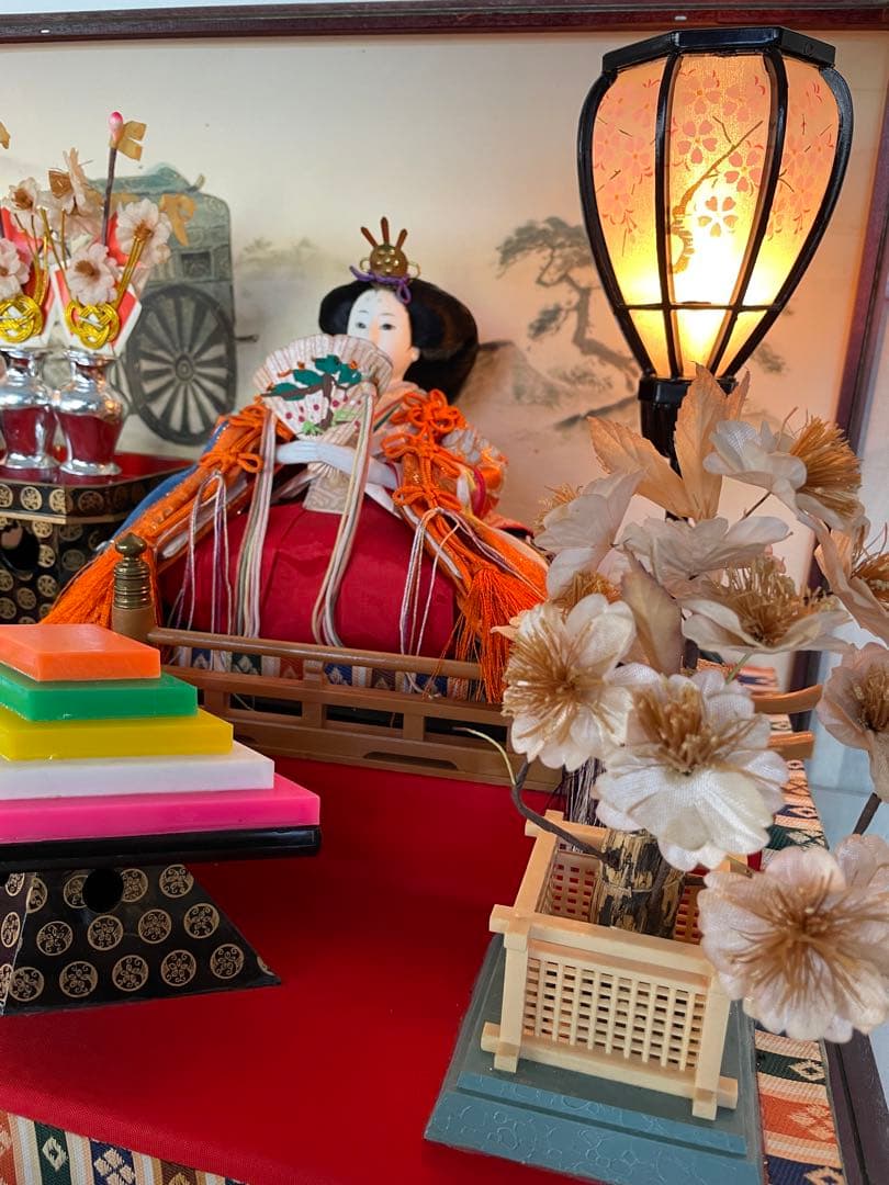 雛人形 昭和レトロ ガラスケース オルゴール付き アンティーク レトロ
