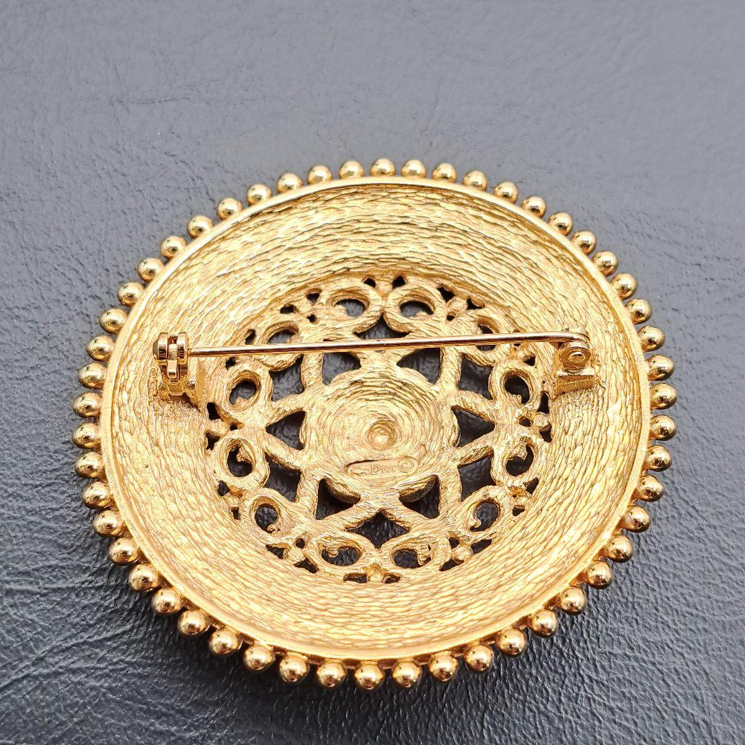 Dior ディオール ブローチ ゴールド エンチャント ラウンド サークル
