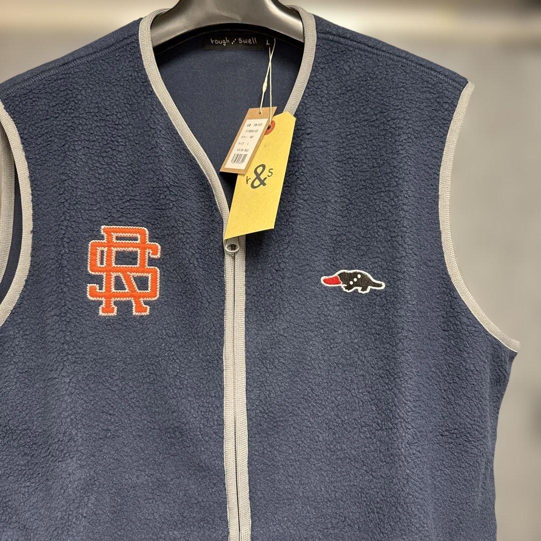 【新品】Rough&Swellラフアンドスウェル　フリースベストネイビー （L）