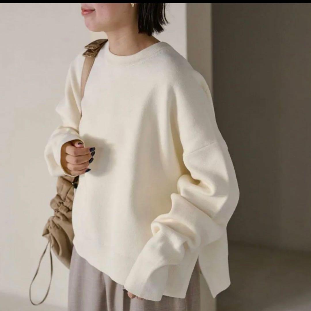 近年　FRAMeWORK ダブルジャガードプルオーバー オーバーサイズニット