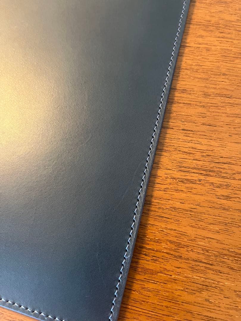 【レザーPCケース】イタリアンレザー ネイビー パソコン 13.14.15インチ