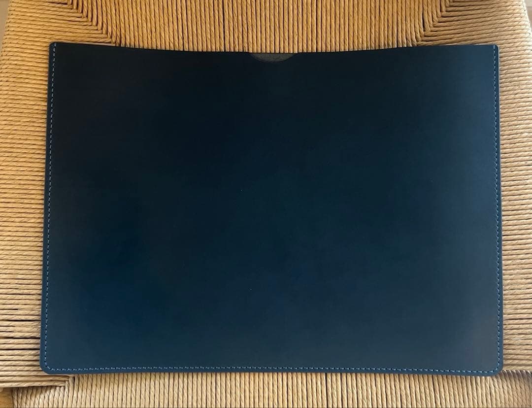 【レザーPCケース】イタリアンレザー ネイビー パソコン 13.14.15インチ