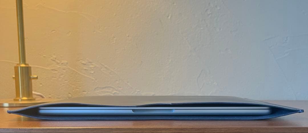 【レザーPCケース】イタリアンレザー ネイビー パソコン 13.14.15インチ