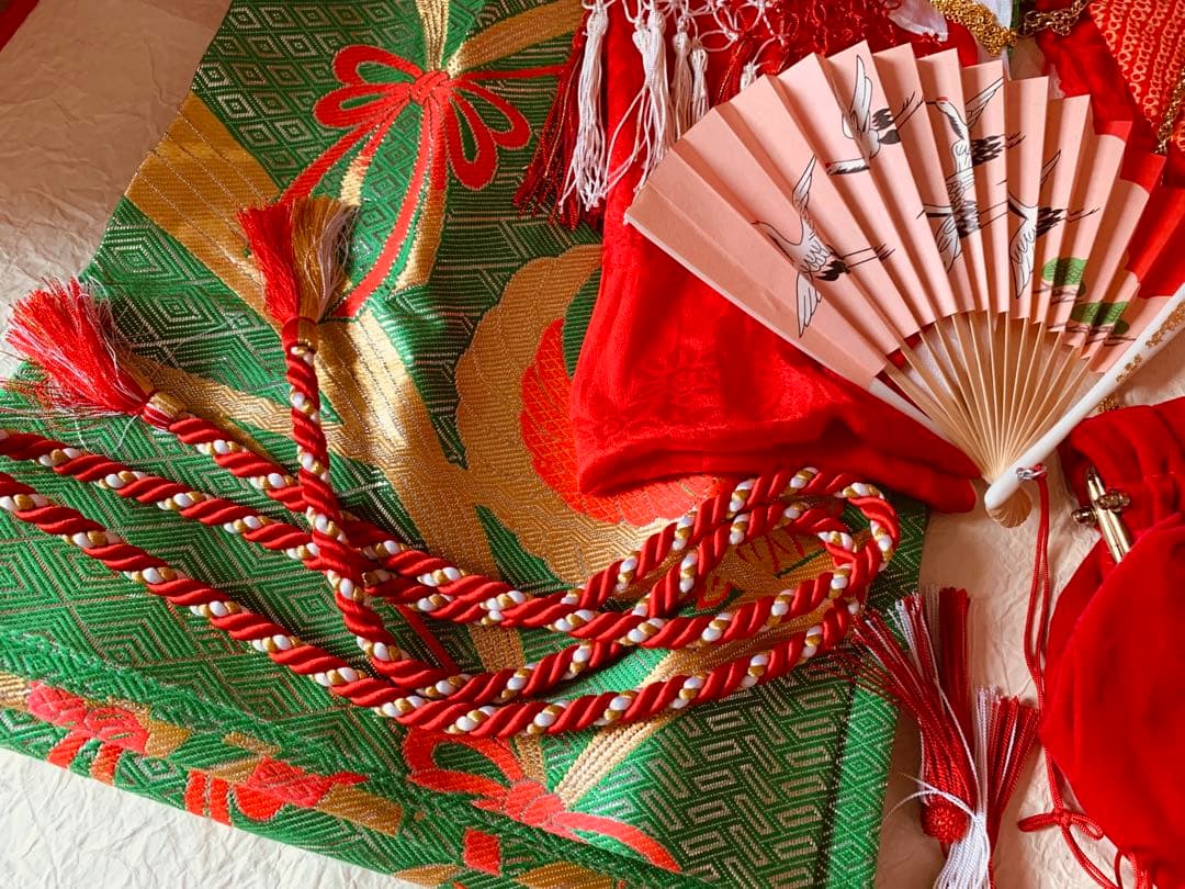 七五三　7歳の女の子のお支度クリスマスハーフ成人式へ華やかに着回せるお着物セット