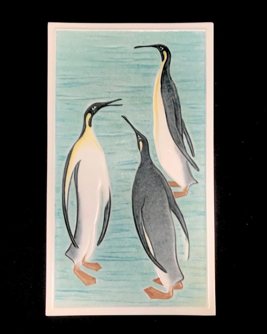 Meissen マイセン/※1級品 28cm大型陶板 ペンギン 　美品