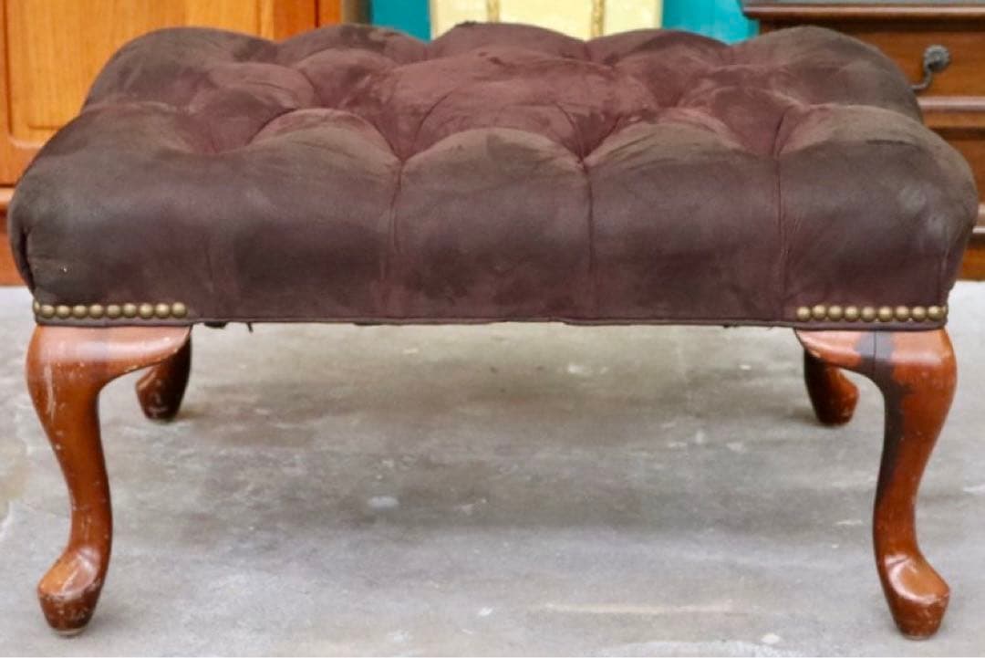 GMIK338○ヨーロピアン ヴィンテージ家具 スツール 椅子 猫脚 足置き ク