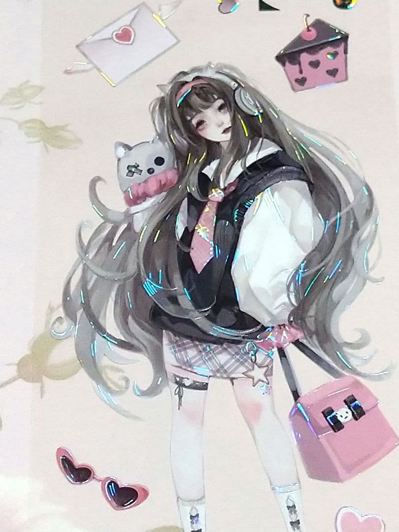 J1091＃落日频率(贝壳光)冰川切り売り海外人物マステ女の子