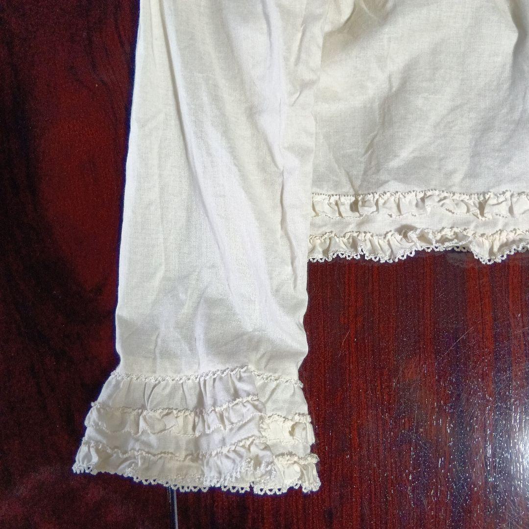 ☆ピンクハウス☆アイボリー レース装飾 フリル付き長袖ブラウスです❣