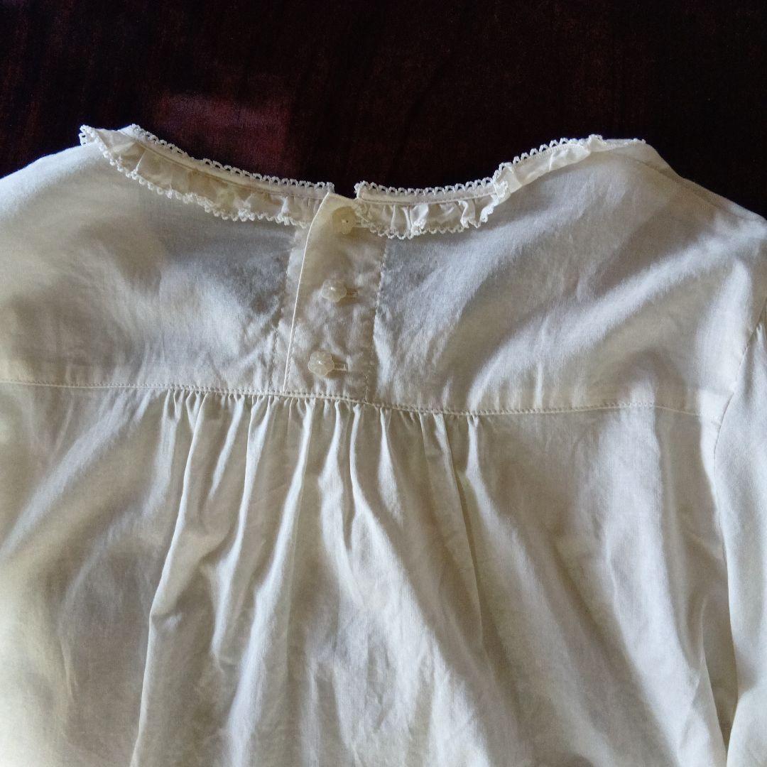 ☆ピンクハウス☆アイボリー レース装飾 フリル付き長袖ブラウスです❣