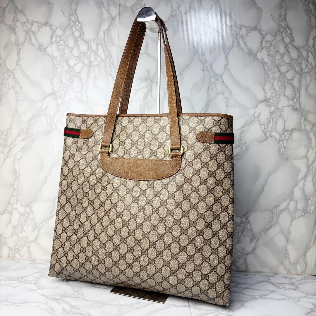 011 美品 GUCCI PVC シェリーライン トートバッグ 肩掛け ow2