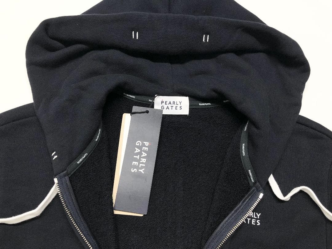 ○★新品未使用　PEARLY GATES　裏毛フルジップパーカー　4　ネイビー